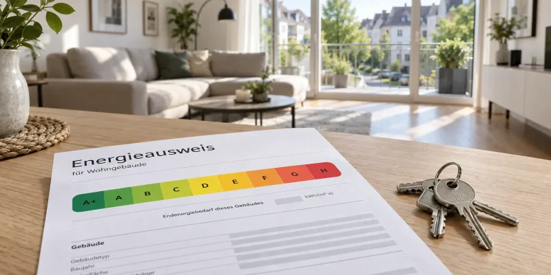 Eigentumswohnung mit Energieausweis und Energieeffizienzskala